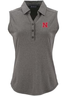 Cutter and Buck Nebraska Cornhuskers Womens Black Forge Eco Polo Shirt