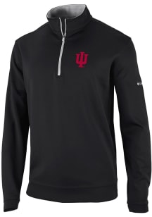 Columbia Indiana Hoosiers Mens Black Wickham Hills Long Sleeve Qtr Zip Pullover