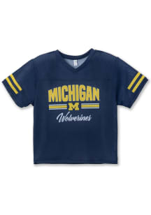 Michigan Wolverines Girls Blue Mesh Football Jersey