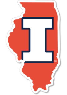 Illinois Fighting Illini 2" State Logo Dizzler Stickers - Orange