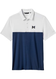 Travis Mathew Michigan Wolverines Mens White drop back Short Sleeve Fashion Polo