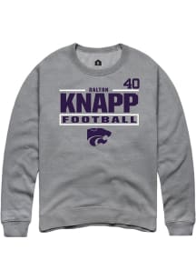 Dalton Knapp K-State Wildcats Mens Graphite Football NIL Stacked Box Player Crew