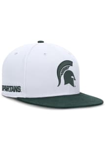 Nike Michigan State Spartans Mens White Campus Flat Brim Fitted Hat