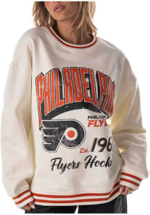 Philadelphia Flyers Womens White Baggy Crew Sweatshirt
