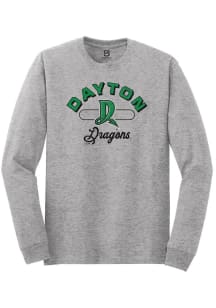 Summit Sportswear Dayton Dragons Grey Vintage Arch Script Long Sleeve T Shirt