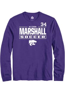 Allison Marshall K-State Wildcats Purple NIL Stacked Box Long Sleeve Player T Shirt