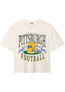 Where I’m From Pitt Panthers Womens Ivory Pittsburg Football Short Sleeve T-Shirt