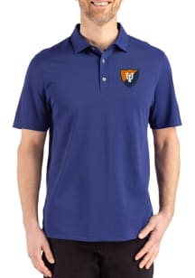 Cutter and Buck Illinois Fighting Illini Mens Blue Vault Advantage Refresh Short Sleeve Polo