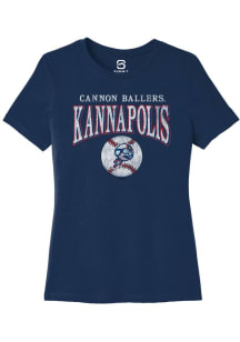 Summit Sportswear Kannapolis Cannon Ballers Womens Navy Blue Homerun Short Sleeve T-Shirt