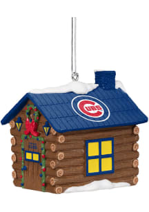 Chicago Cubs Resin Log Cabin Ornament - Blue