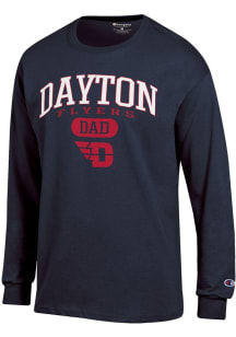 Champion Dayton Flyers Navy Blue Dad Pill Jersey Long Sleeve T Shirt