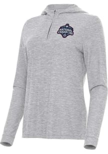 Antigua UConn Huskies Womens Grey 2025 Womens National Champions Daybreak Qtr Zip
