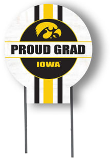 Iowa Hawkeyes KH Sports Fan 20x20 Circle Yard Sign with Stakes Proud Grad Yard Sign - White