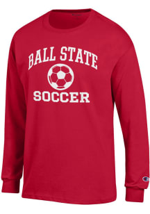 Champion Ball State Cardinals Red Soccer Icon Jersey Long Sleeve T Shirt