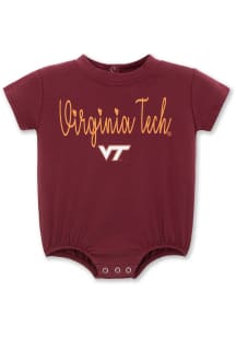 Virginia Tech Hokies Baby Maroon Bubble Short Sleeve One Piece