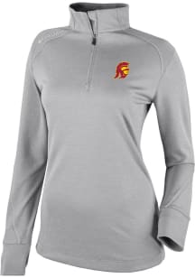 Columbia USC Trojans Womens Grey Heat Seal Omni Wick Shotgun 2.0 Qtr Zip