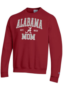 Champion Alabama Crimson Tide Mens Crimson EST Date Mom Powerblend Long Sleeve Crew Sweatshirt