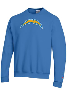 Champion Los Angeles Chargers Mens Light Blue Powerblend Long Sleeve Crew Sweatshirt