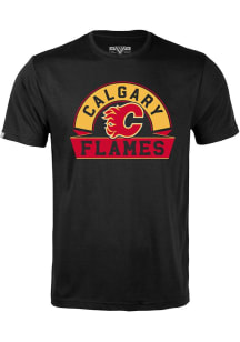 Levelwear Calgary Flames Black Richmond Banner Arch Short Sleeve T Shirt
