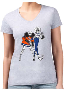 4Her New York Islanders Womens Grey Hockey Girls Short Sleeve T-Shirt