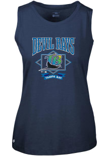 Levelwear Tampa Bay Rays Womens Navy Blue Macy Precinct Cooperstown Tank Top
