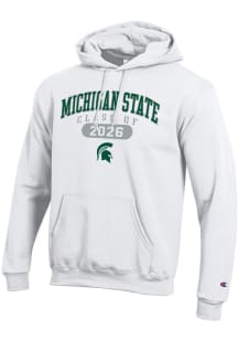 Champion Michigan State Spartans Mens White Class of 2026 Powerblend Long Sleeve Hoodie