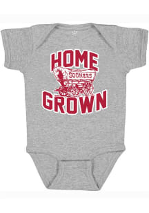 Little King Oklahoma Sooners Baby Grey Home Grown Short Sleeve One Piece