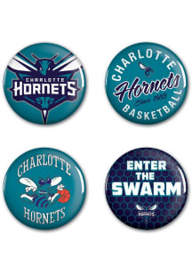 Charlotte Hornets 4 PACK Button - Teal