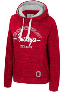 Colosseum Ohio State Buckeyes Womens Red Piper Speckle Hooded Sweatshirt
