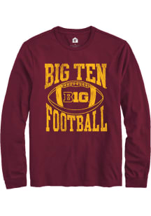 Rally Big Ten Maroon Football Arch Long Sleeve T Shirt