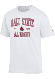 Champion Ball State Cardinals White Est Date Alumni Jersey Short Sleeve T Shirt