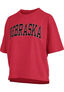 Pressbox Nebraska Cornhuskers Womens Red Banner Elk Jersey Short Sleeve T-Shirt