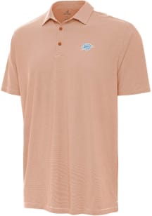 Antigua Oklahoma City Thunder Mens Blue Twine White Tonal Short Sleeve Polo