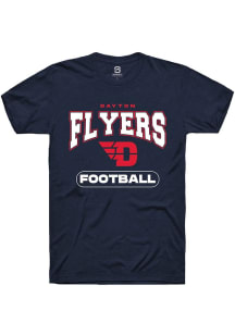 Summit Sportswear Dayton Flyers Navy Blue Football Football Short Sleeve T Shirt