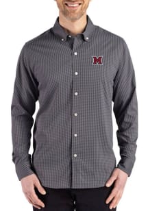Cutter and Buck Miami RedHawks Mens Black Skyline Long Sleeve Dress Shirt