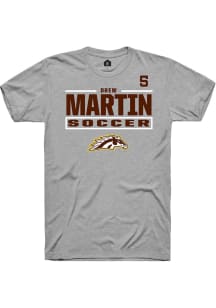 Drew Martin Western Michigan Broncos Grey NIL Stacked Box Short Sleeve Player T Shirt