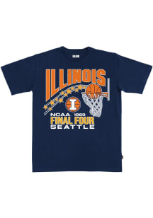 SLAM Illinois Fighting Illini Navy Blue Basketball Deep Cuts Heavyweight Short Sleeve Fashion T Sh..