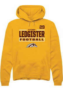 Fitzroy Ledgister Western Michigan Broncos Mens Gold Football NIL Stacked Box Player Hood