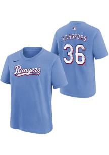 Wyatt Langford Texas Rangers Youth Light Blue Alt NN Player Tee