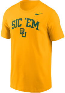 Nike Baylor Bears Gold Sic Em Short Sleeve T Shirt