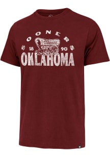 47 Oklahoma Sooners Crimson Arcitext Franklin Short Sleeve Fashion T Shirt