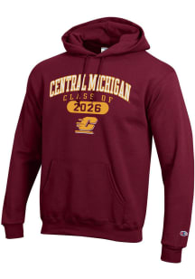 Champion Central Michigan Chippewas Mens Maroon Pill Class of 2026 Powerblend Long Sleeve Hoodie