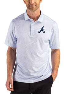 Cutter and Buck Atlanta Braves Mens Light Blue Team Fern Short Sleeve Polo