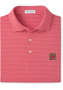 Peter Millar Maryland Terrapins Mens Red Tiebreaker Short Sleeve Fashion Polo