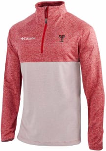 Columbia Texas Tech Red Raiders Mens Red Heat Seal Omni Wick Rockin It Long Sleeve Qtr Zip Pullove..