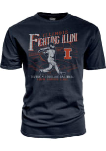 Blue 84 Illinois Fighting Illini Navy Blue Big Ten Baseball Short Sleeve T Shirt