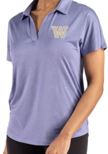 Cutter and Buck Washington Huskies Womens Lavender Coastline Short Sleeve Polo Shirt