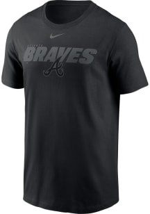 Nike Atlanta Braves Black Black Tonal Primary Logo Short Sleeve T Shirt
