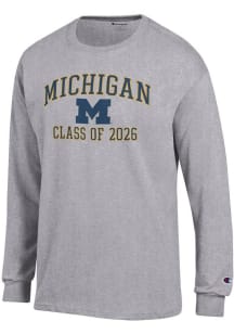 Champion Michigan Wolverines Grey Font Class of 2026 Jersey Long Sleeve T Shirt
