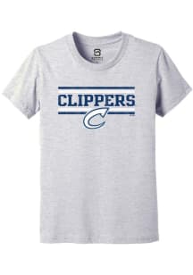 Summit Sportswear Columbus Clippers Youth Grey Double Bars Short Sleeve T-Shirt